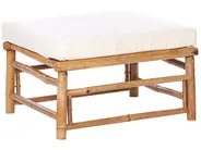 Garten Ecksofa mit Tisch 5-Sitzer CERRETO Bambus Cremeweiß linksseitig_909546