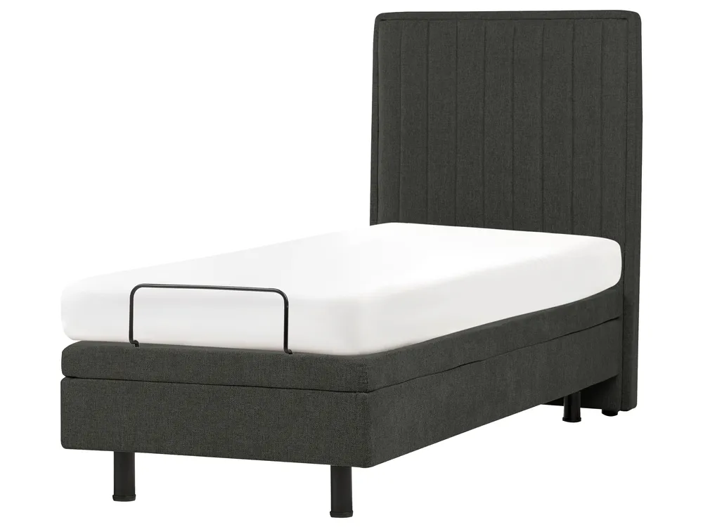 Adjustable Bed Fabric CASTELLAN 80 x 200 cm (EU Small Single) Dark Grey_987332
