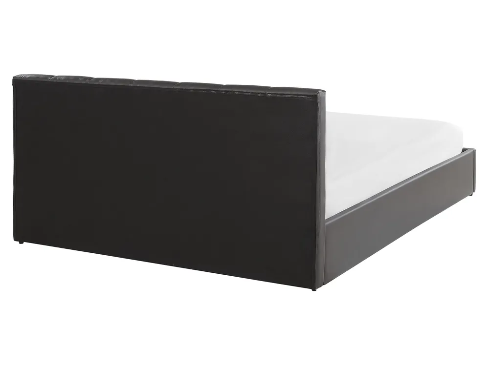 Postelja s prostorom za shranjevanje DREUX Umetno usnje Temno siva 160 x 200 cm_793194