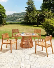 Gartenstuhl 4er Set AGELLO Akazienholz Braun_1008845