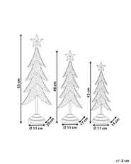 Set of 3 Figurines NAGU 43/48/53 cm Christmas Tree Gold_1173678