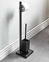 Toilettenpapierhalter mit Bürste ULAPES Metall Schwarz
