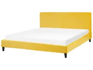 Bett mit Lattenrost Samtstoff FITOU 180 x 200 cm Gelb_777136