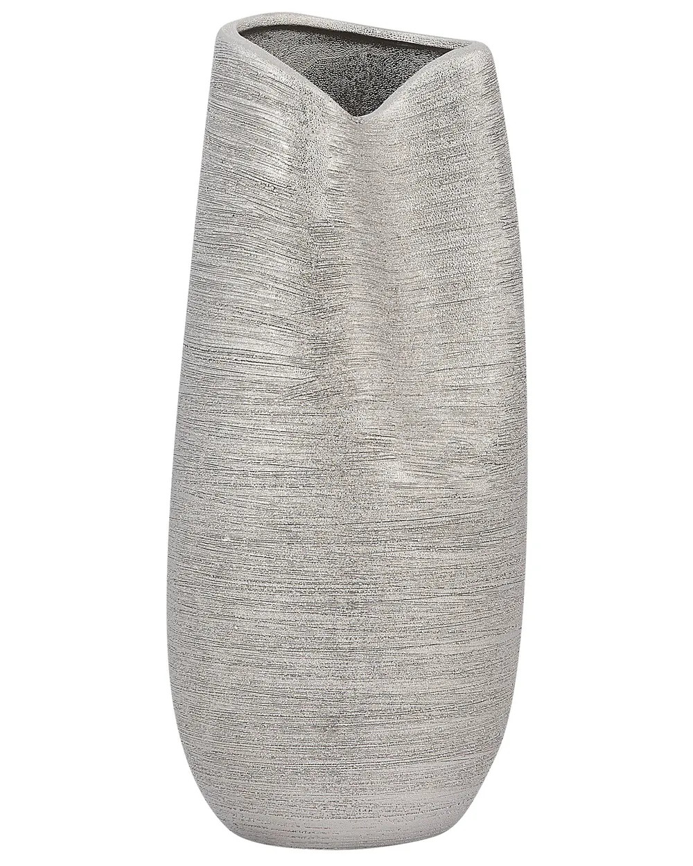 Dekovase DERBE 32 cm Steinzeug Silber