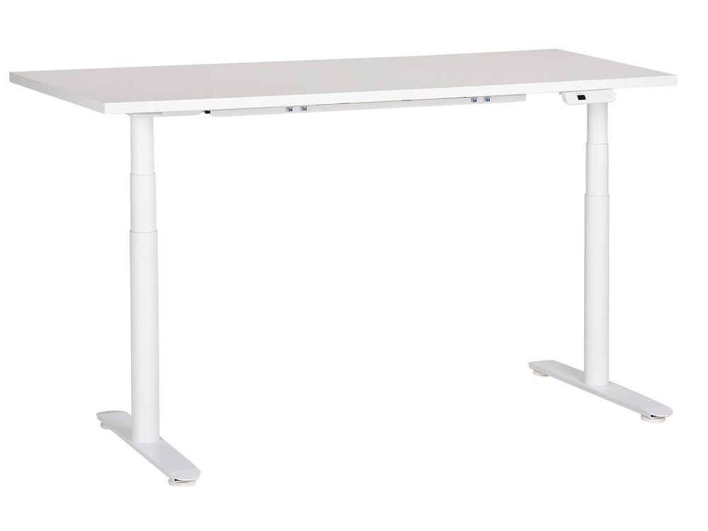 Schreibtisch elektrisch höhenverstellbar DESTINAS 160 cm x 72 cm Weiß