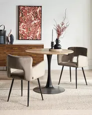 Esszimmerstuhl 2er Set SANILAC Samtstoff Taupe_1042839