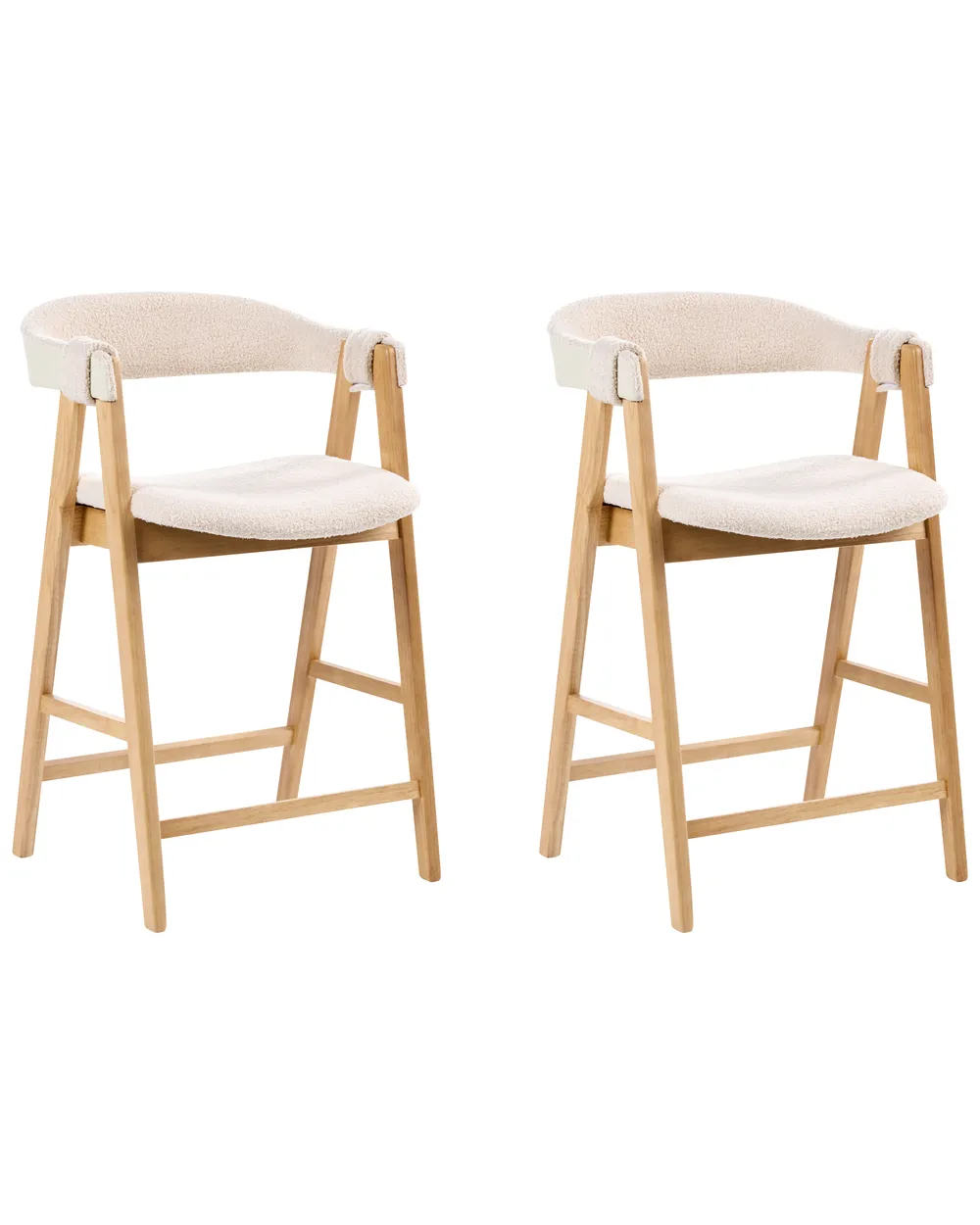 Set of 2 Bar Chairs DAY Boucle Light Brown/ Light Beige_1060315