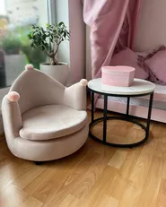 Kindersessel Krone VEGA Samtstoff Pastellrosa_980263
