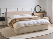 Ottoman Bed MASSOGNES Boucle Beige 180 x 200 cm_1030428