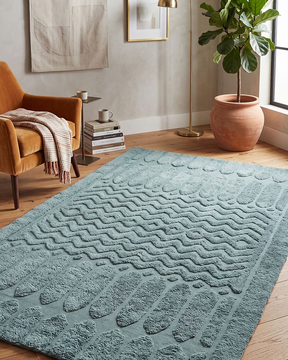 Rug SIRNAK Mint Green 140 x 200 cm Cotton
