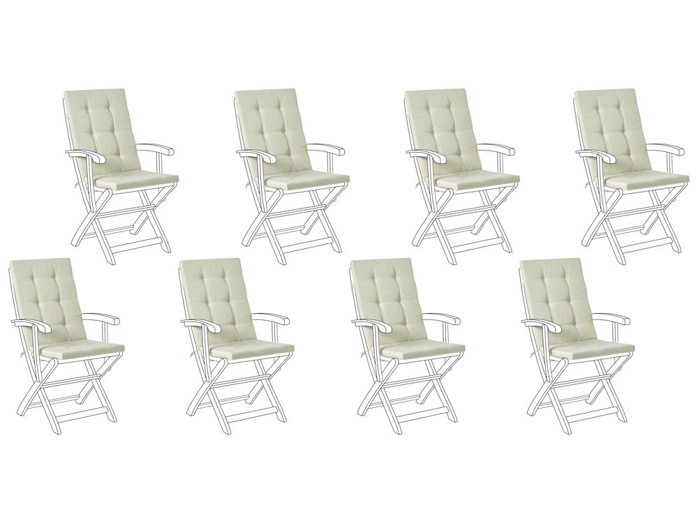 Set of 8 Back/Seat Cushions MAUI PREMIUM Light Green
