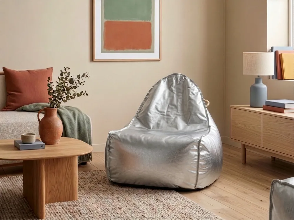 Sitzsack 200 L DROP 63 cm 75 cm Silber