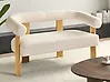 Sofa 2-Sitzer ILBRO Bouclé Cremeweiß / Hellbraun