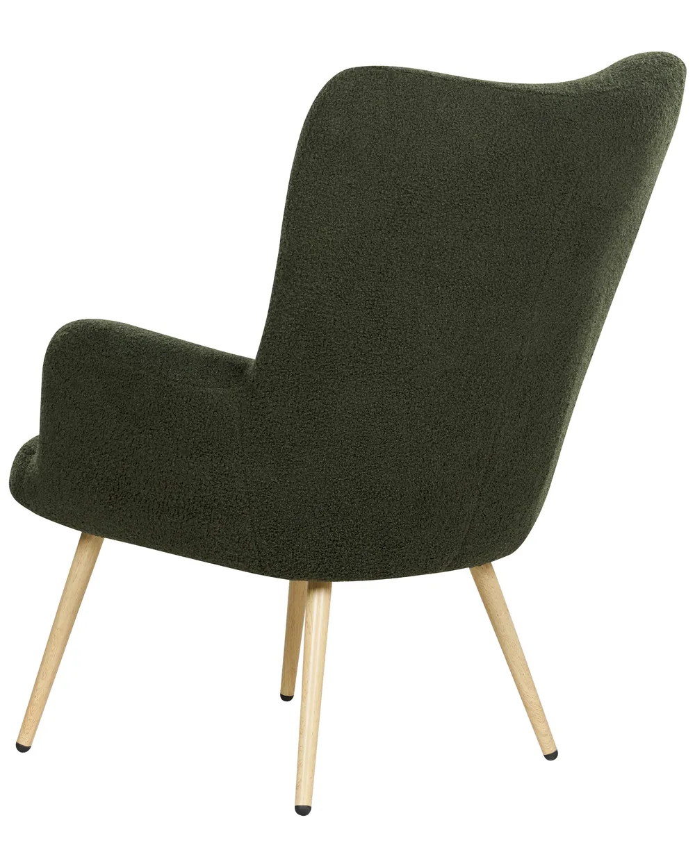 Wingback Chair VEJLE with Footstool Boucle Dark Green_901578