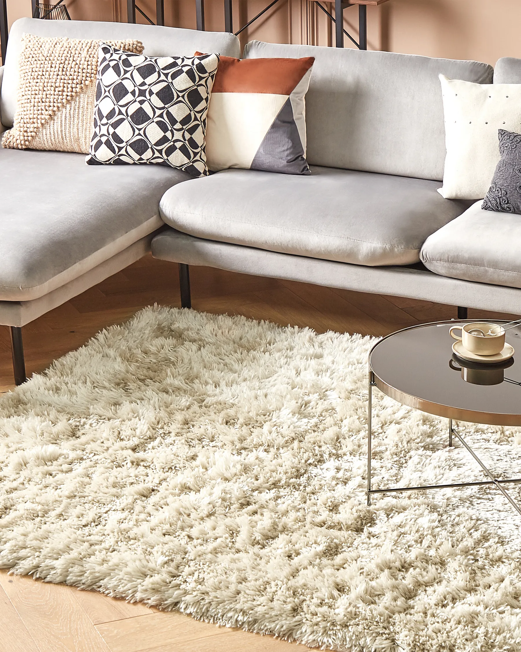 Shaggy Rug CIDE Beige 140 x 200 cm_1149677
