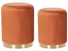 Pouf mit Stauraum 2er Set MIRAMAR Samtstoff Orange