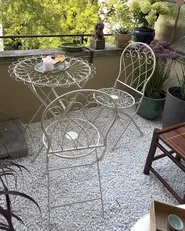 Bistro Set klappbar STIFFE Metall Weiß_1019796