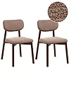 Esszimmerstuhl 2er Set MILLS Bouclé Braun / Taupe