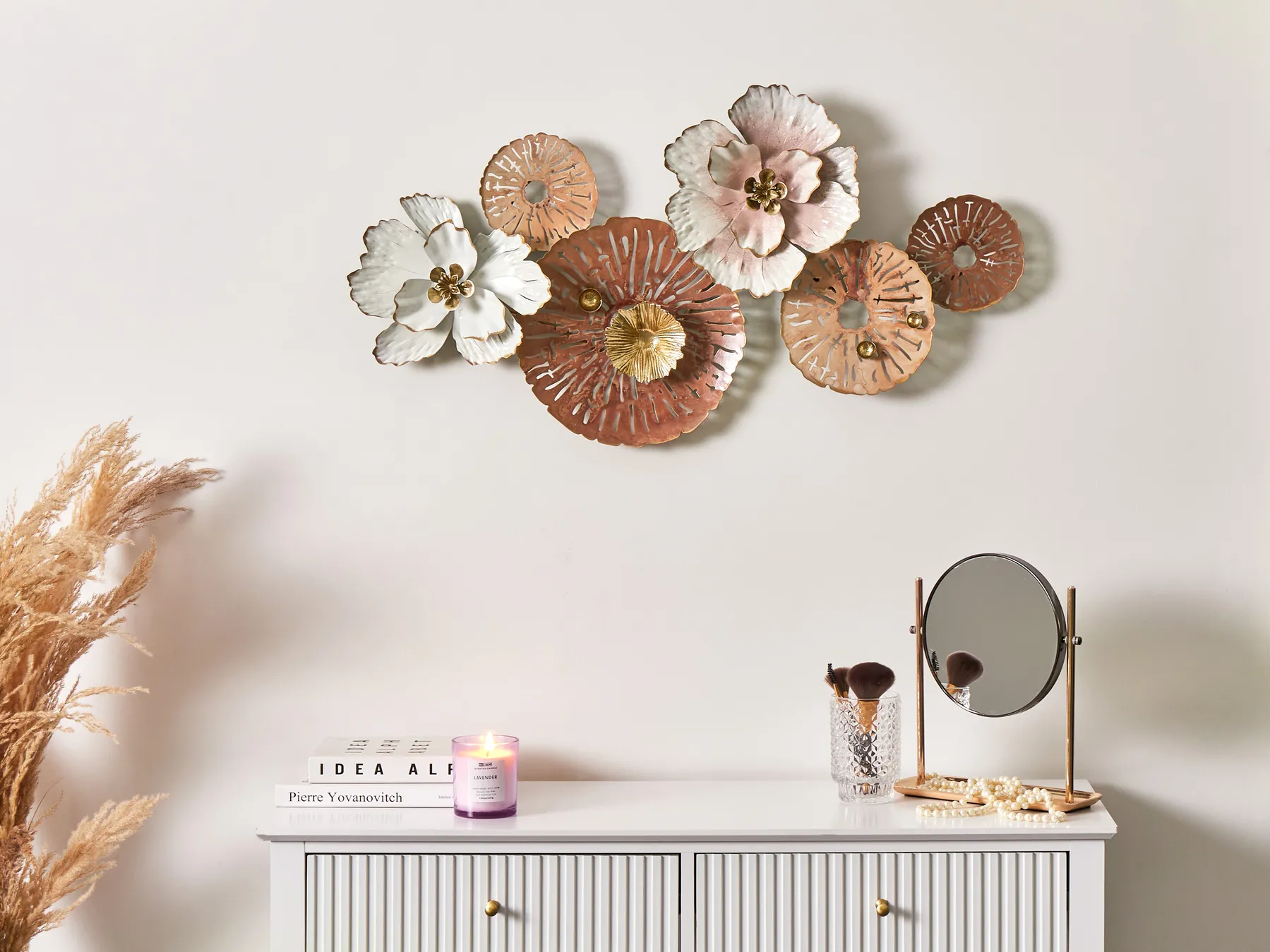 Wall Decor Flower GADOLINIUM Metal 45 cm Multicolour_1007395