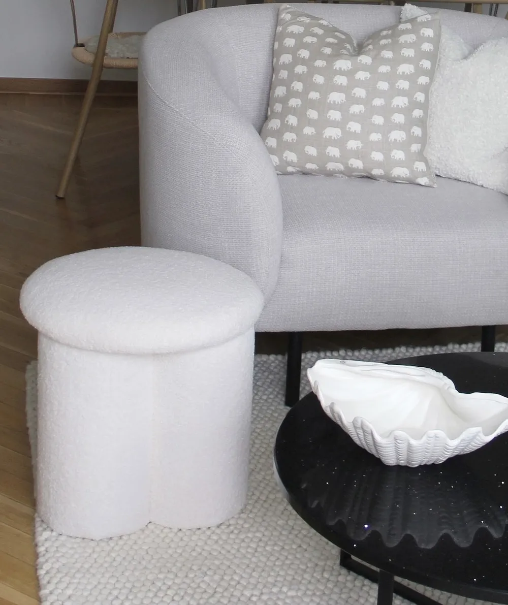 Armchair LOEN Fabric Black/ White_940282