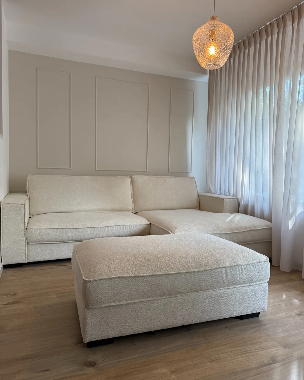 Corner Sofa RENDERS with Ottoman Boucle Off-White Left Hand_1023768