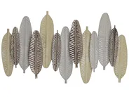 Wall Decor Feather ANTIMONY Metal 37 cm Silver_777823