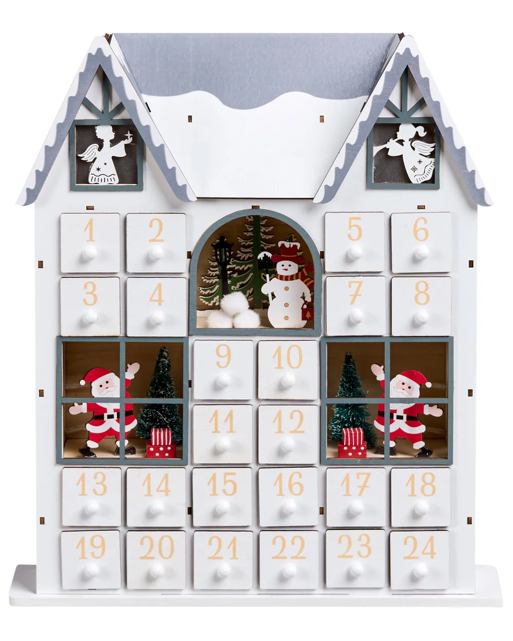 Christmas Decoration LED FEMUND 40 cm Advent Calendar White_1016861