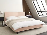 Bett mit Lattenrost Bouclé ALBI 160 x 200 cm Beige_1176513
