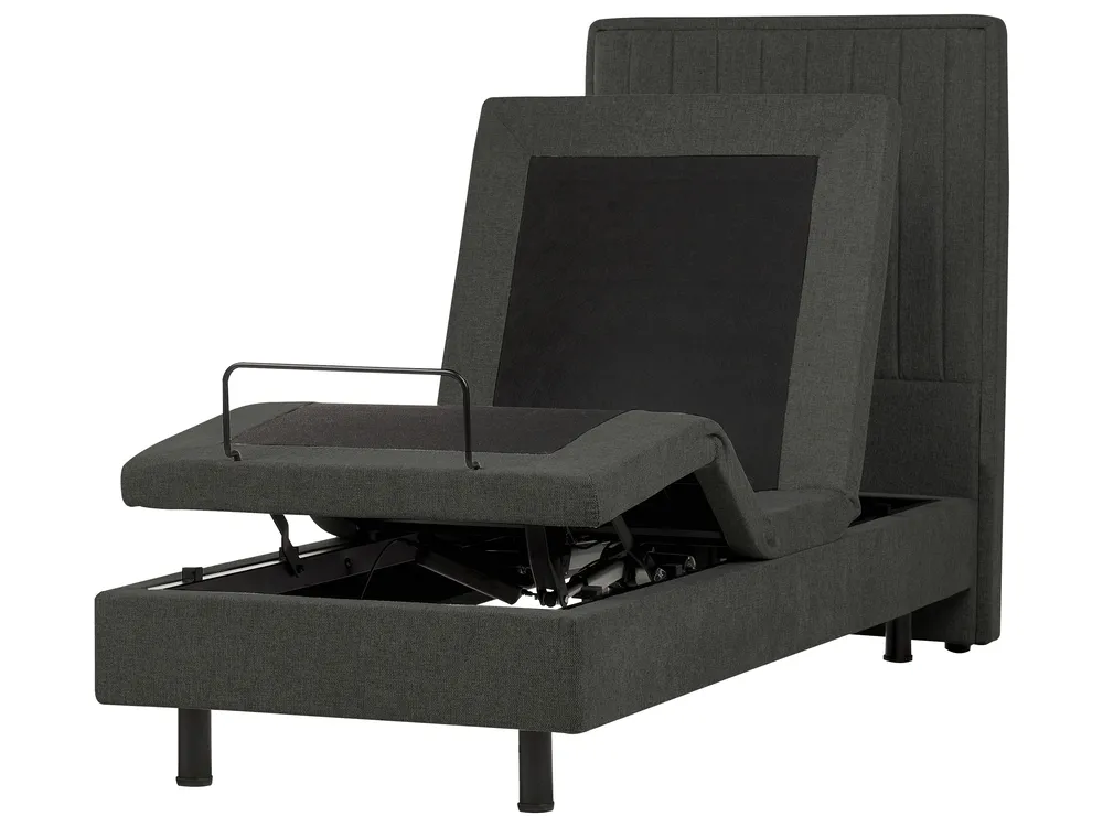 Bett verstellbar Stoff DUKE II 80 x 200 cm Dunkelgrau_987331