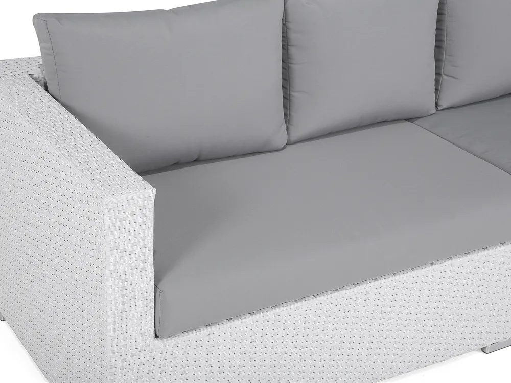 Garden Lounge Set with Table 8 Seater XXL Modular PE Rattan White Right Hand_705588
