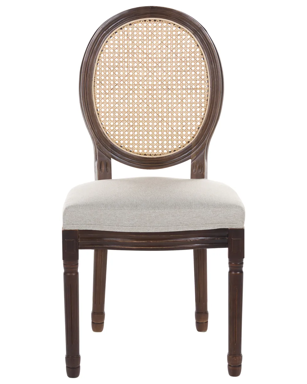 Set of 2 Chairs NIVLOC Wood Dark Brown/ Beige_1095727
