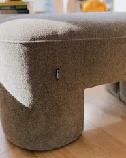 Upholstered Bench DECORAH Boucle Brown_1063167