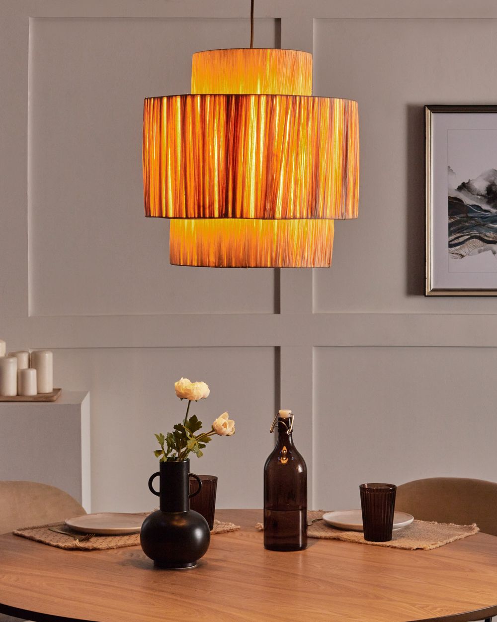 Pendant Lamp MAGECH Wicker Natural