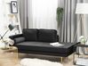 Linksseitige Chaiselongue MIRAMAS Samtstoff Schwarz