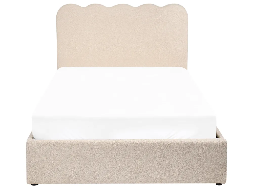 Ottoman Bed NANTERRE Boucle Beige 120 x 200 cm (EU Small Double)_1084455