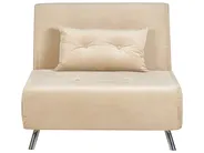 Single Sofa Bed FARRIS Velvet Beige_875457
