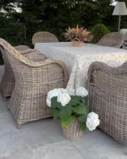 Set of 2 Garden Armchairs with Cushions SUSUA II Rattan Natural_1172357