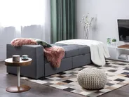 Schlafsofa 3-Sitzer FALSTER mit Stauraum Stoff Dunkelgrau_751412