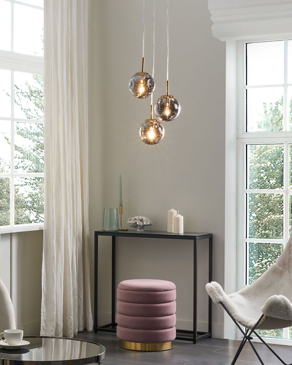 Pendant Lamp RALFES Glass Brass