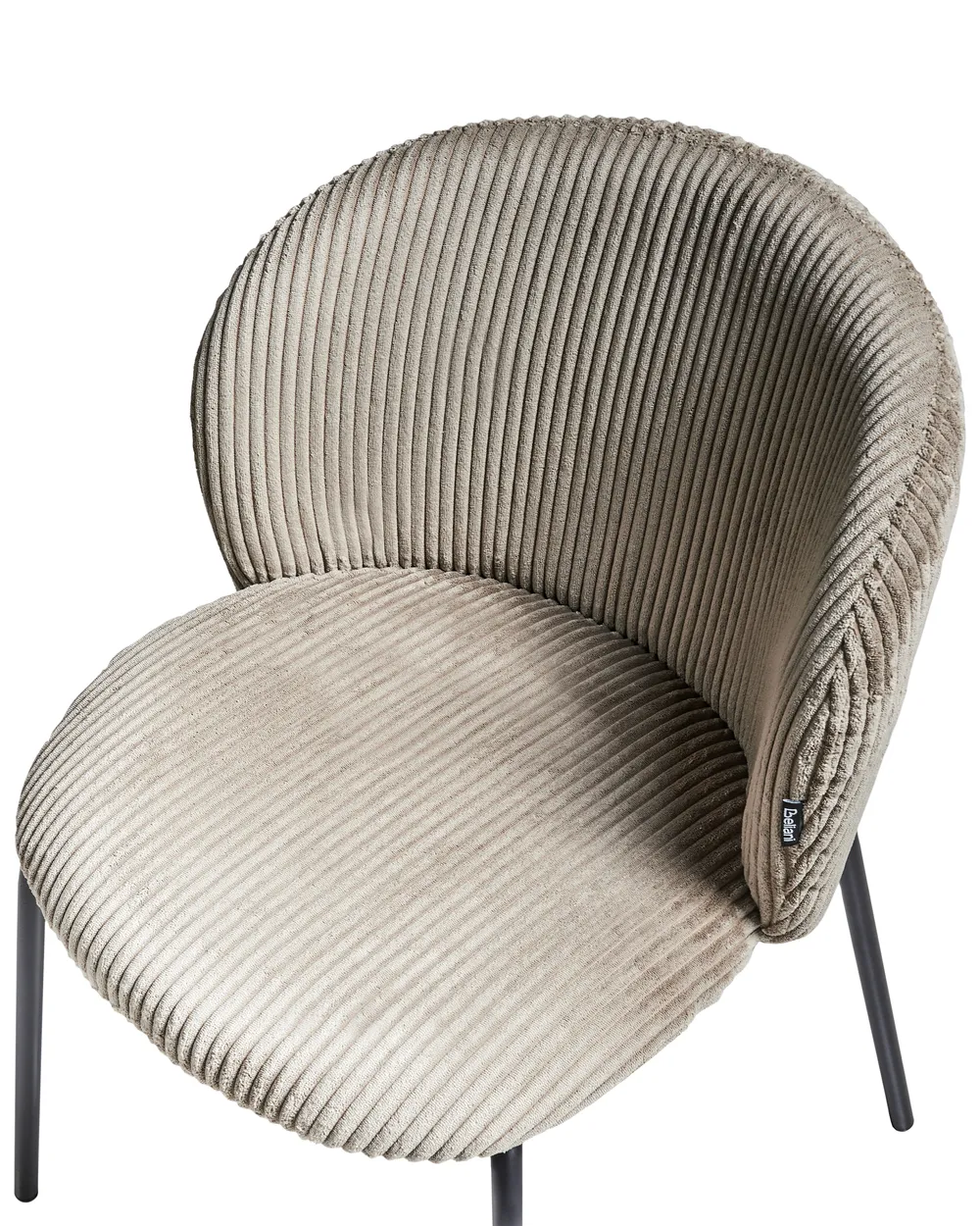 Set of 2 Dining Chairs MILES Corduroy Taupe_962587