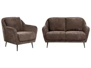 Living Room Set 3 Seater EIBY Chenille Dark Brown_1004236