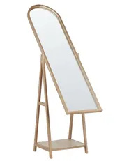 Standspiegel mit Ablagefläche CHAMBERY 170 cm Paulownia-Holz Hellbraun_830391