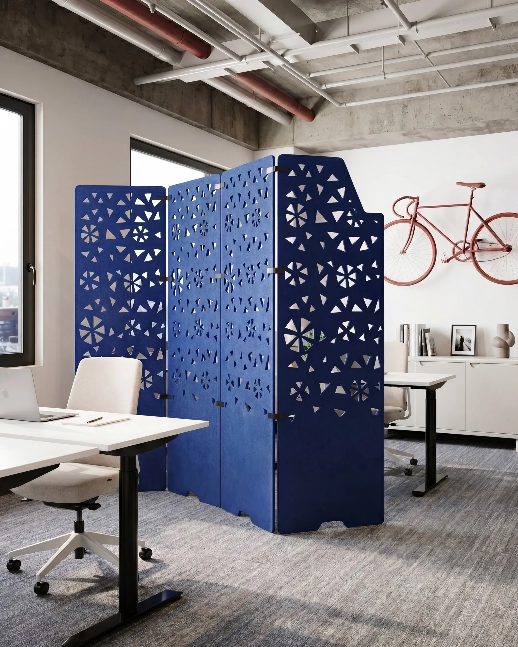 Office Divider STARRY 240 x 180 cm Navy Blue_946045