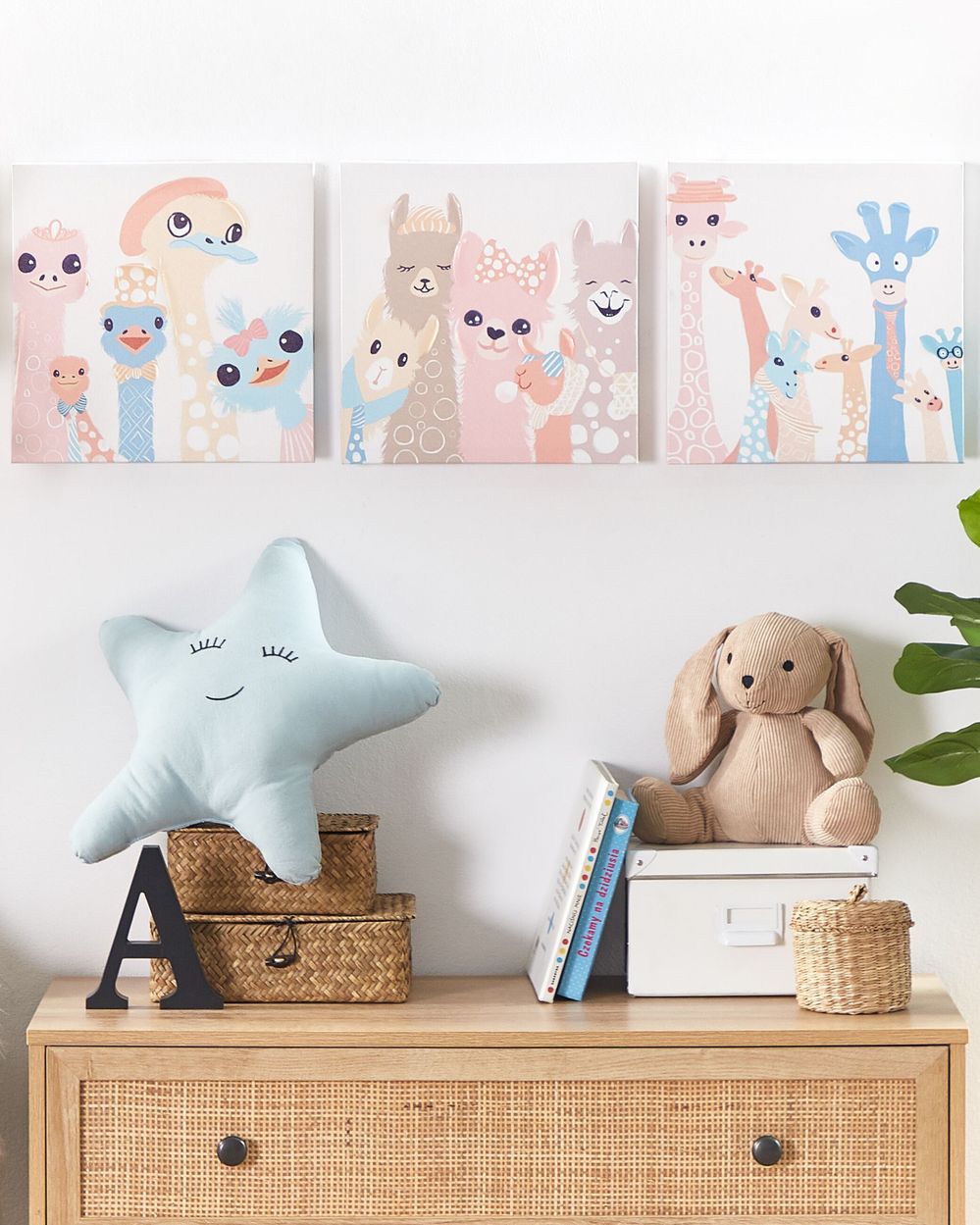 Lot de 3 toiles TILLIA 30 x 30 cm Motif animal Multicolore