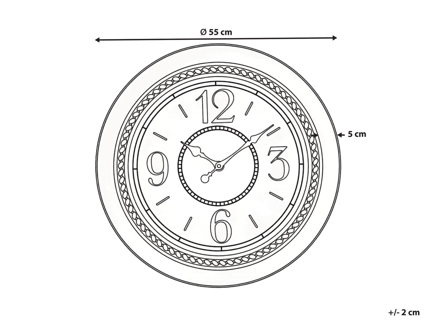 Wanduhr ALBOI 55 cm Schwarz_1032749