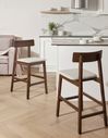 Set mit 2 Barstühlen ISANTI Holz Dunkelbraun / Taupe
