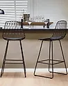 Set of 2 Bar Chairs PRESTON Metal Black