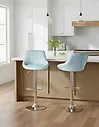 Set mit 2 Barhockern LUCCA drehbar Stoff Hellblau