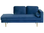 Rechtsseitige Chaiselongue MIRAMAS Samtstoff Marineblau_739185