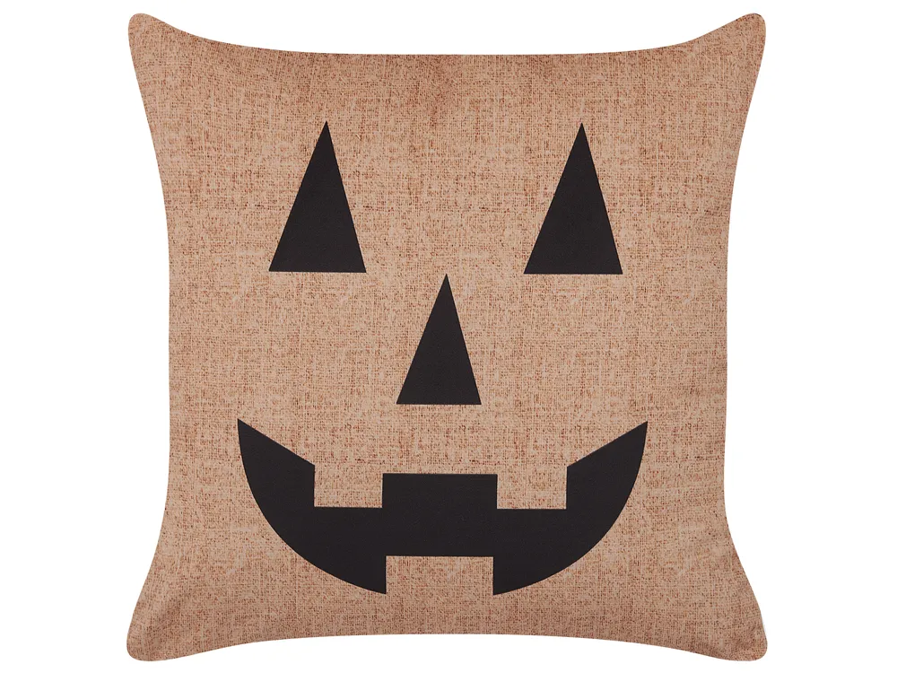 Dekokissen 2er Set SEBES 45 x 45 cm Samtstoff Beige Abstraktes Muster_830187